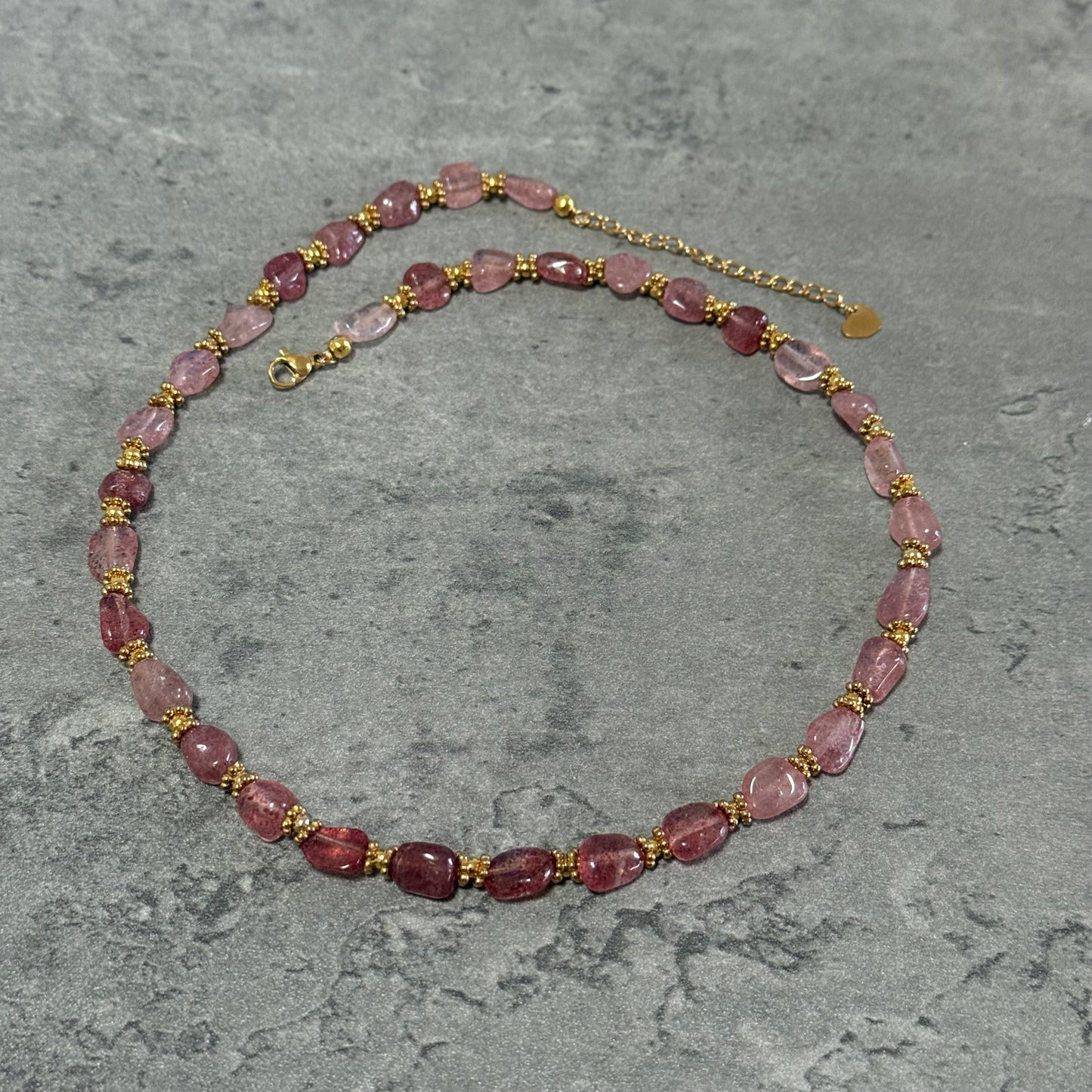 Collier Alysia - Quartz fraise