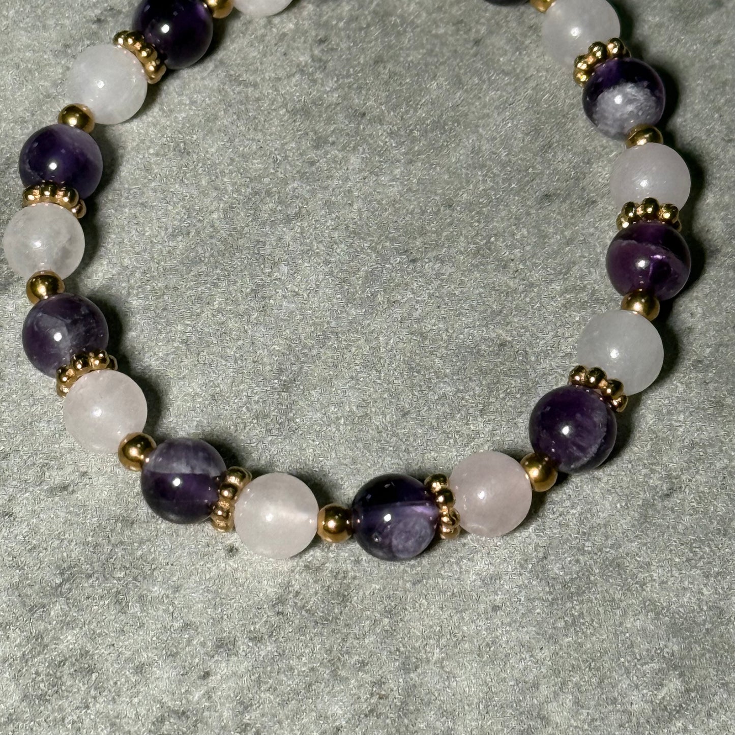 Bracelet Anaïs - Améthyste et Quartz rose