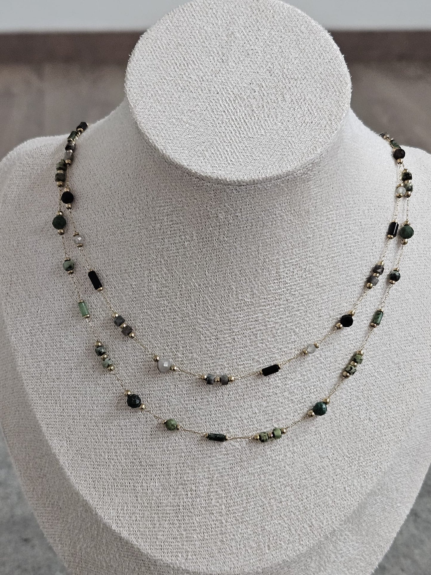 Collier Stella - Onyx ou Turquoise Africaine