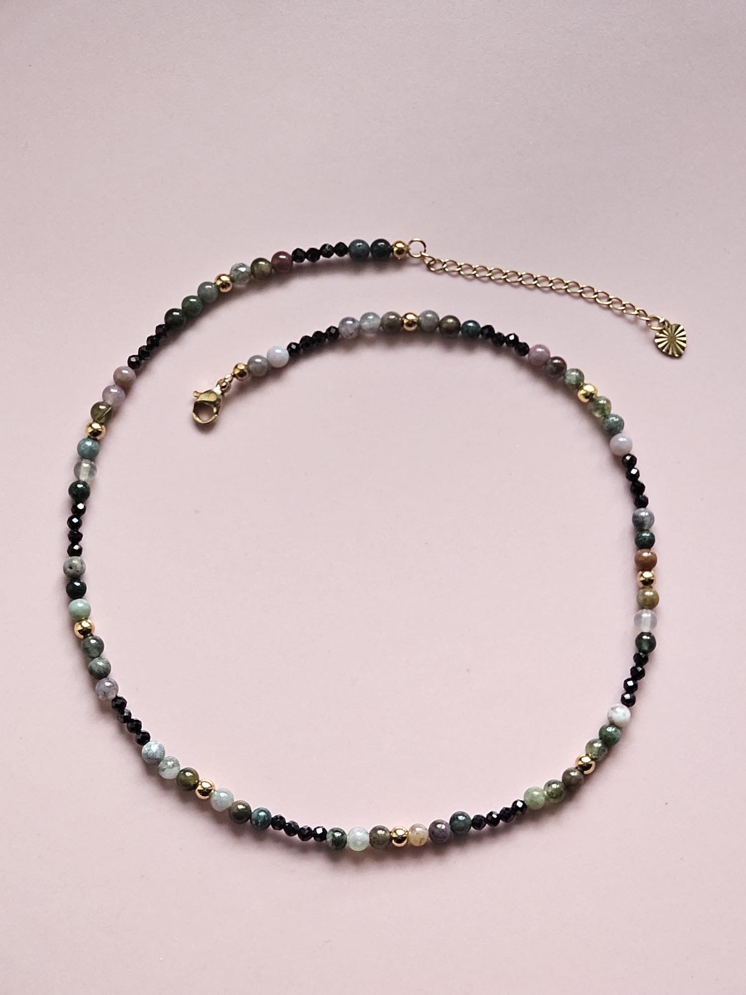 Parure Jeanne - Agate indienne et Spinelle Noire