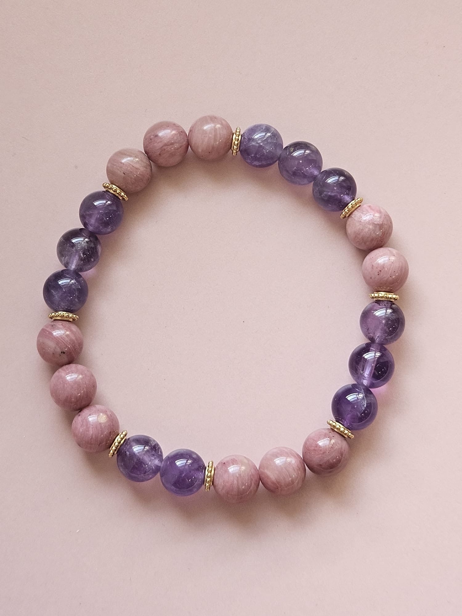 Bracelet Althéa - Rhodonite et Améthyste