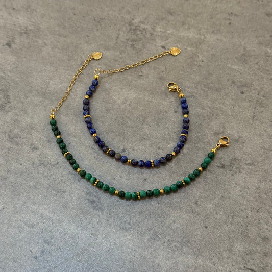 Bracelet Maddie - Malachite ou Lapis Lazuli