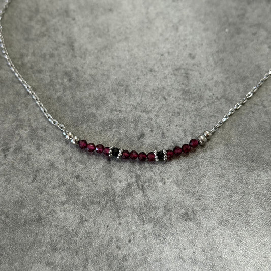 Collier Natalia - Grenat Rouge et Spinelle Noire