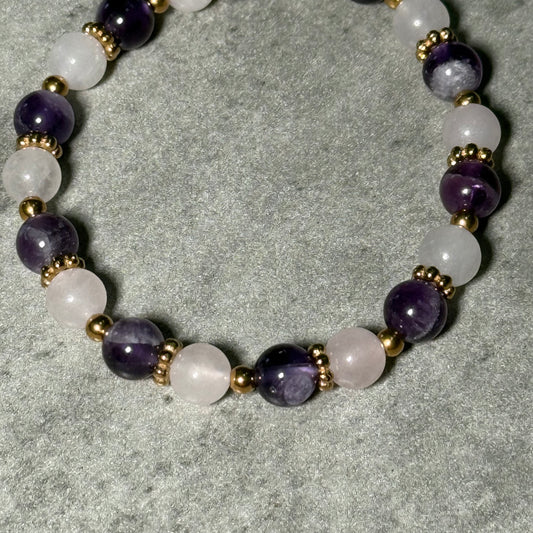 Bracelet Anaïs - Améthyste et Quartz rose