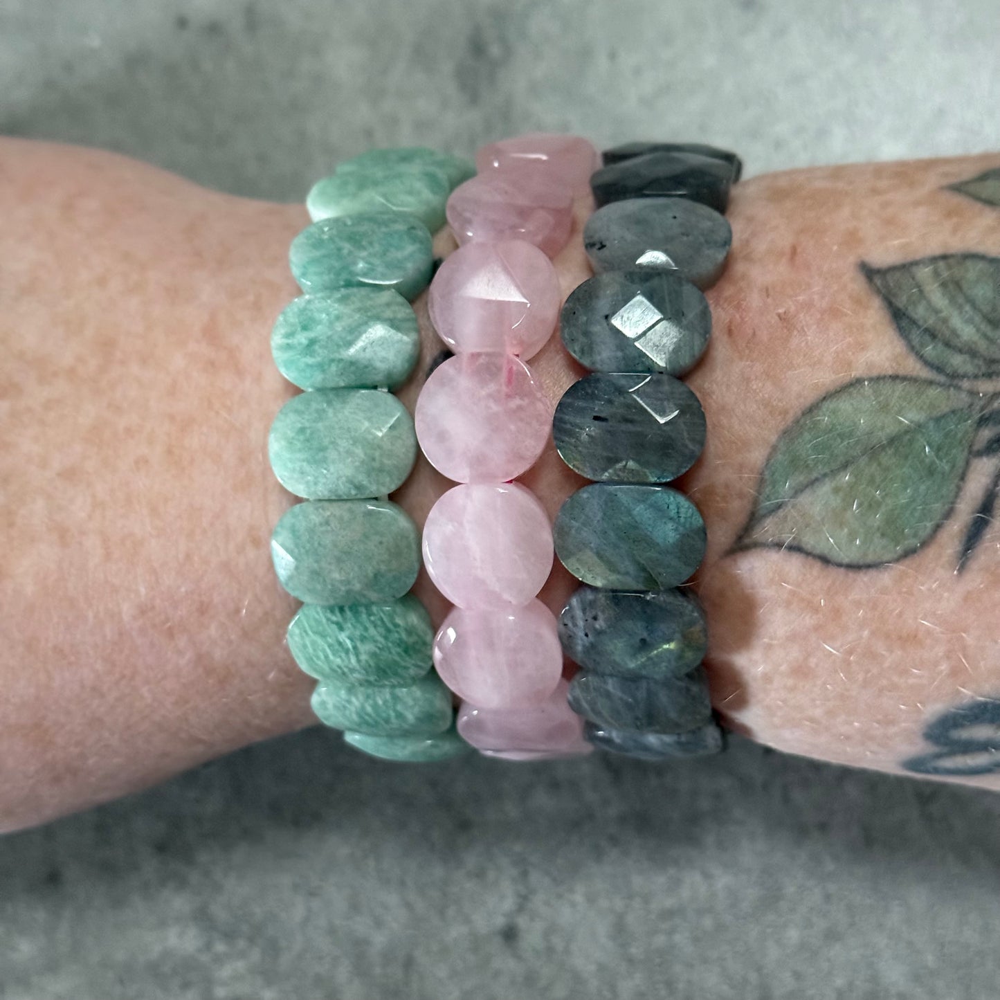 Bracelet Noé - Labradorite , Quartz rose ou Amazonite