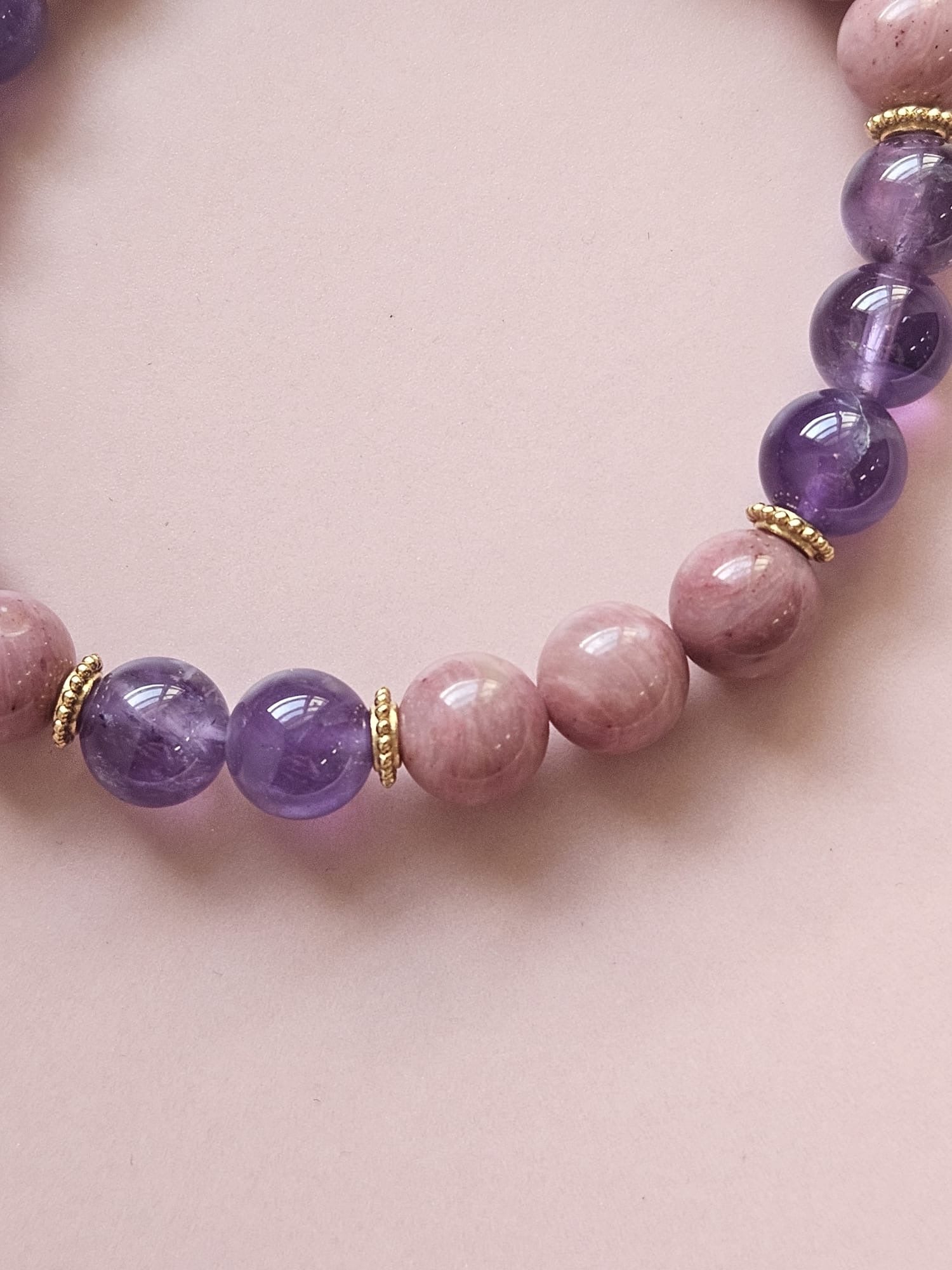 Bracelet Althéa - Rhodonite et Améthyste