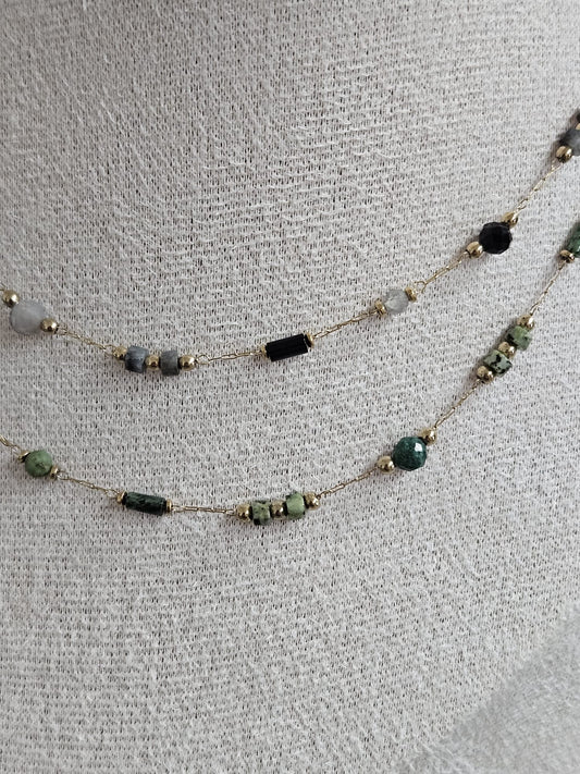 Collier Stella - Onyx ou Turquoise Africaine