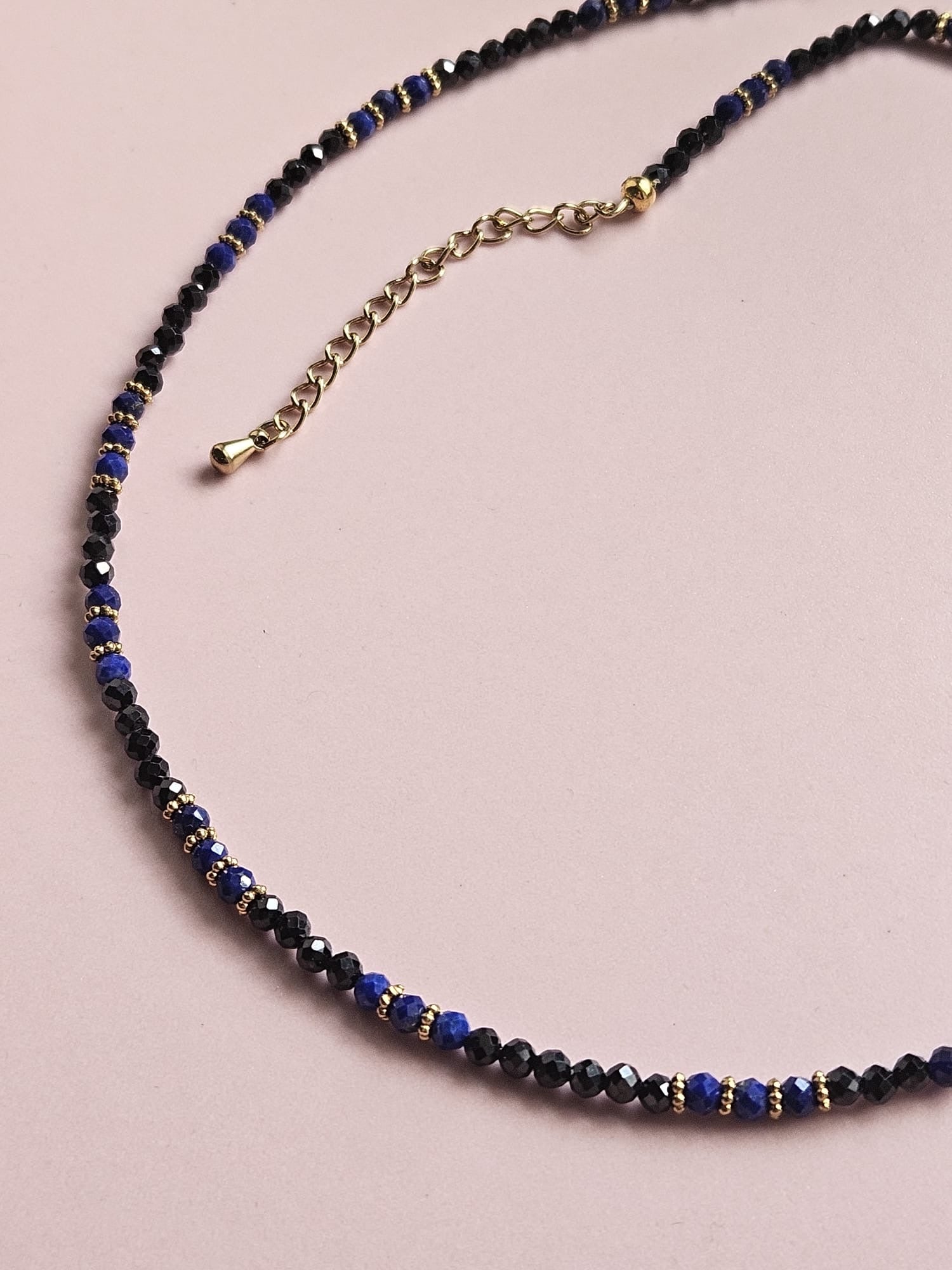 Parure Loli - Spinelle Noire et Lapis Lazuli