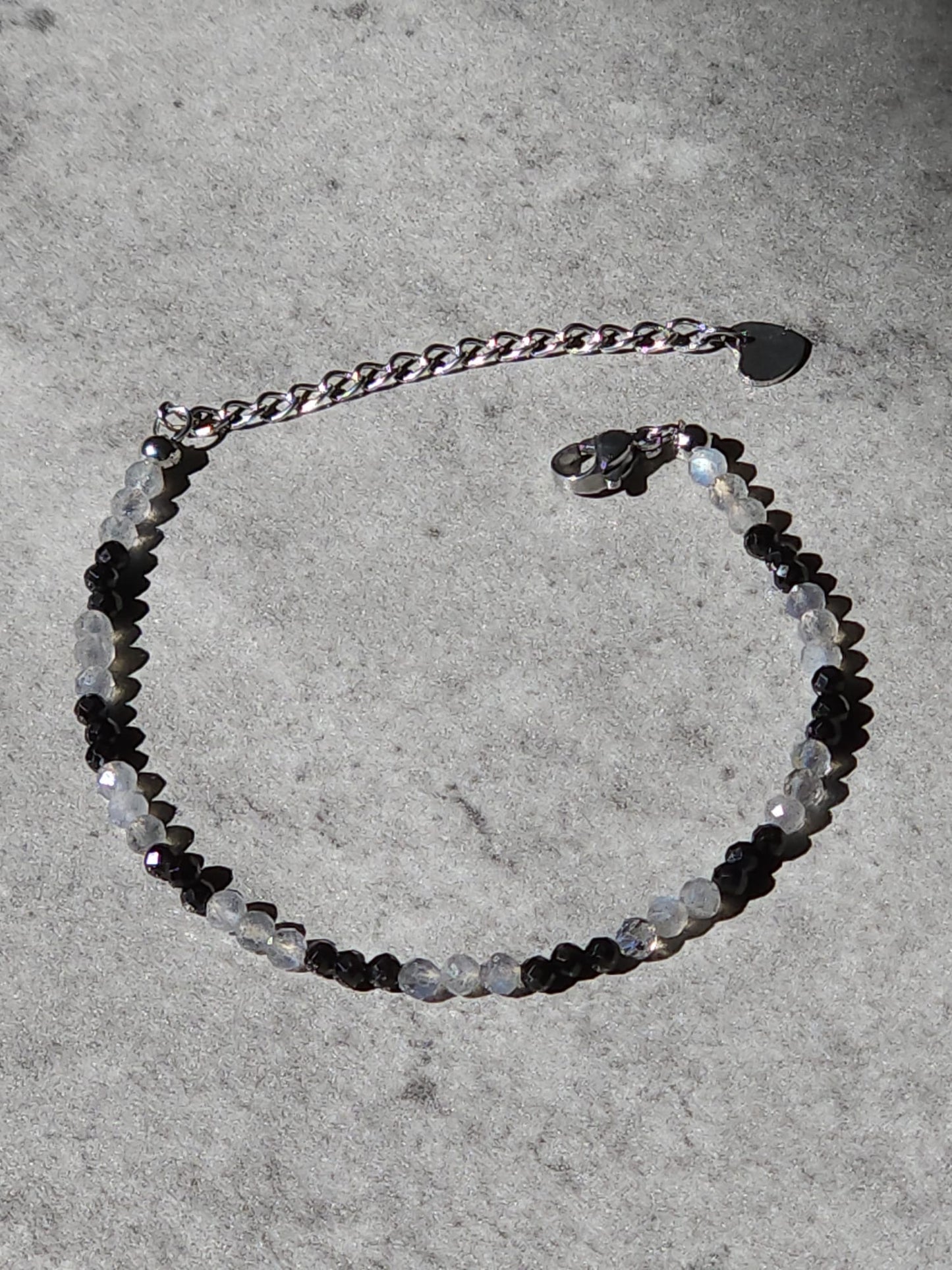 Bracelet Kaïa - Labradonite et Spinelle noire