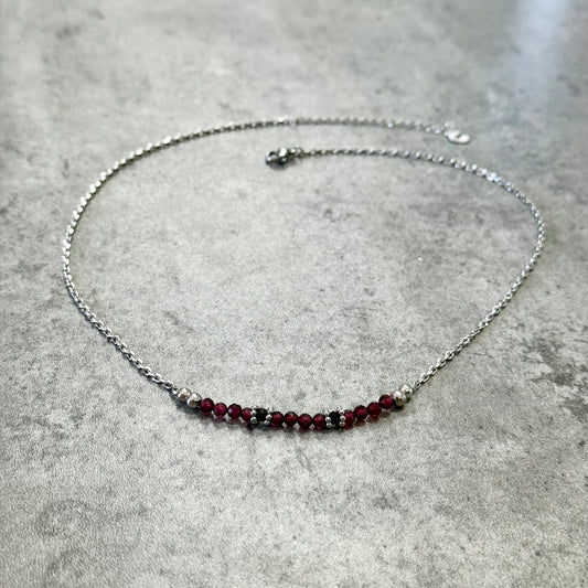 Collier Natalia - Grenat Rouge et Spinelle Noire
