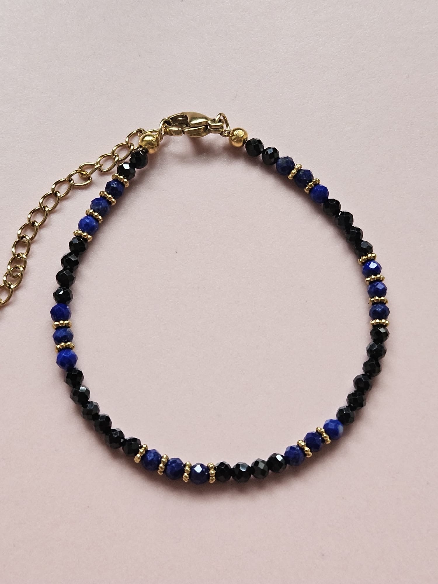 Parure Loli - Spinelle Noire et Lapis Lazuli